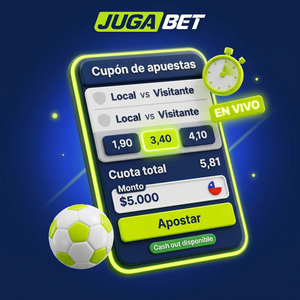 Cómo apostar en Jugabet: cupón de apuestas de fútbol con cuotas y cash out en vivo