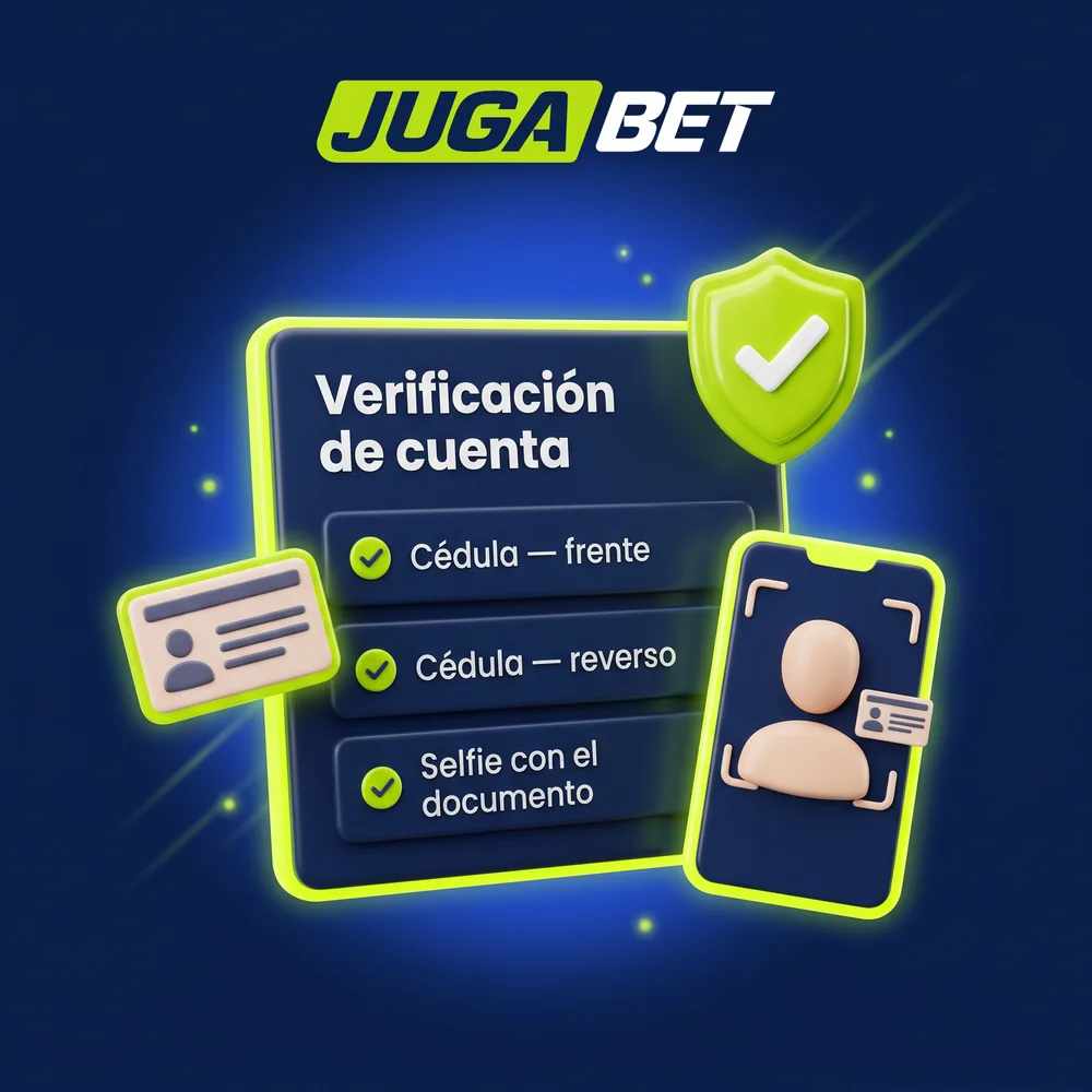 Verificar cuenta de Jugabet: foto de la cédula por ambos lados y selfie con el documento